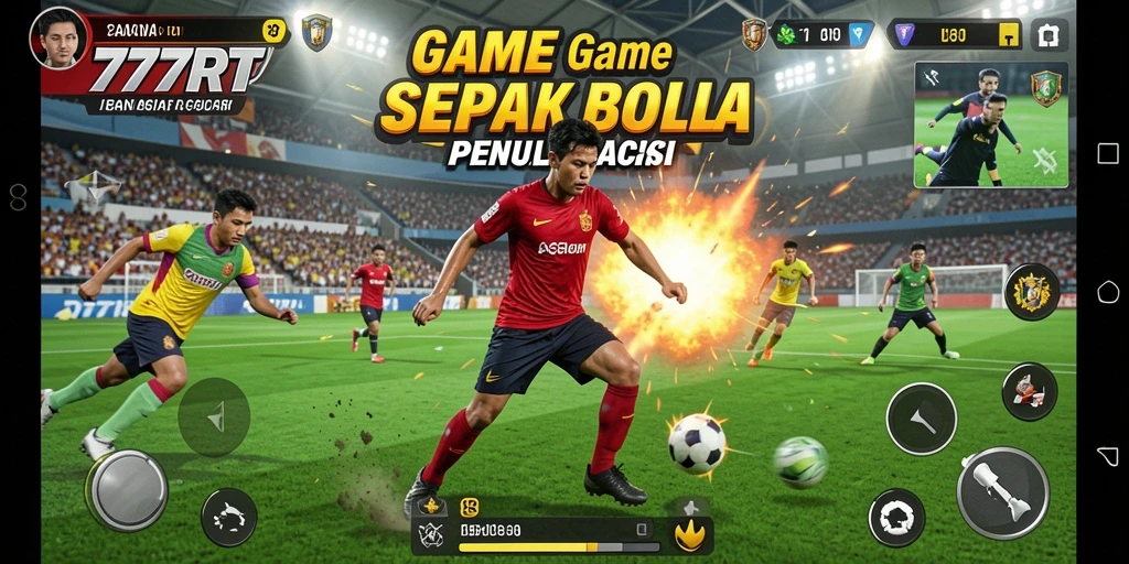 Tampilan gameplay menarik dari 777RT saat pertandingan sepak bola.