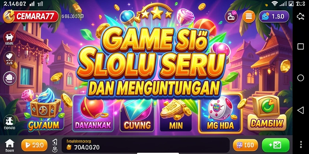 Tampilan gameplay CEMARA77 yang menarik dan penuh warna.
