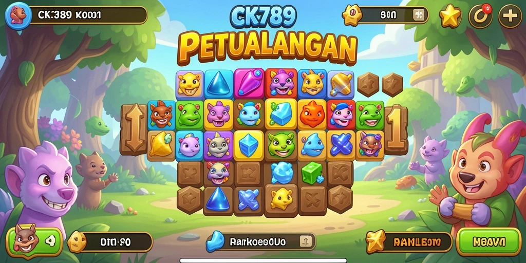 Tampilan gameplay seru CK789 dengan tantangan match-3.