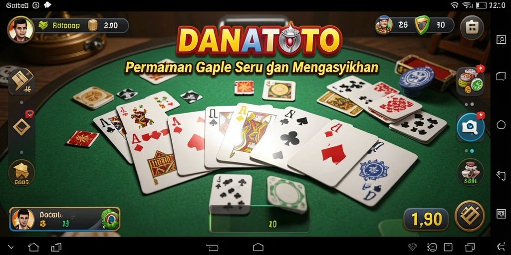 Tampilan gameplay Gaple yang menarik dan interaktif di DANATOTO.