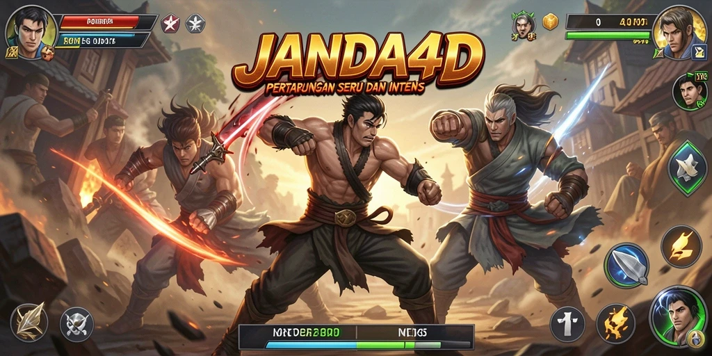 Tangkapan layar JANDA4D menampilkan pertarungan seru dan grafis yang menawan.