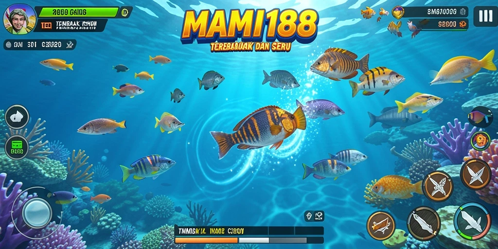 Screenshot gameplay MAMI188 yang seru saat menembak ikan.
