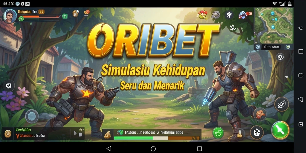 Screenshot gameplay ORIBET yang menampilkan simulasi kehidupan yang hidup.