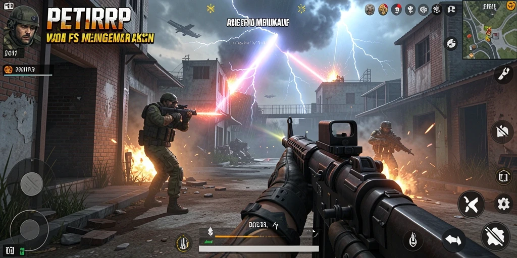 Tampilan gameplay intens di medan tempur PETIRRP.