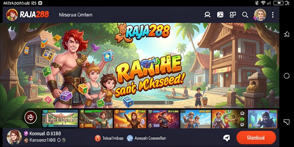 Screenshot utama RAJA288 yang menunjukkan gameplay yang menyenangkan dan santai.
