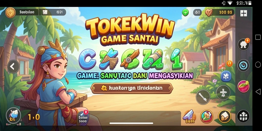 Tampilan gameplay TOKEKWIN yang penuh warna dan seru.