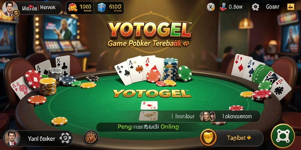 Tampilan screenshot utama YOTOGEL menampilkan aksi seru permainan Poker.